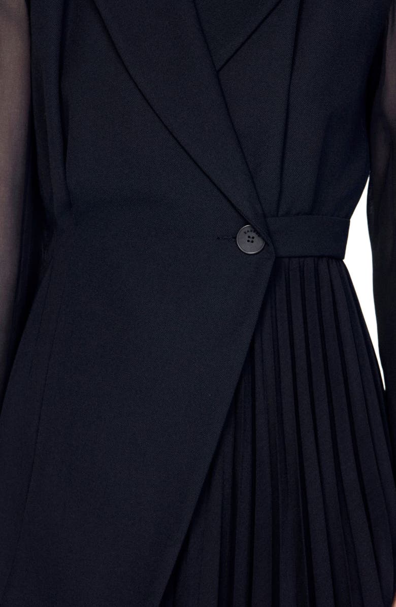 SANDRO Wraparound dress, Alternate, color, Black