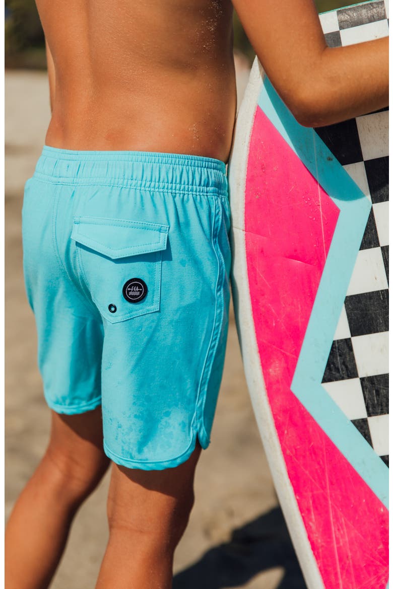 Kids' Scallop Board Shorts, Alternate, color, OCEAN BLUE