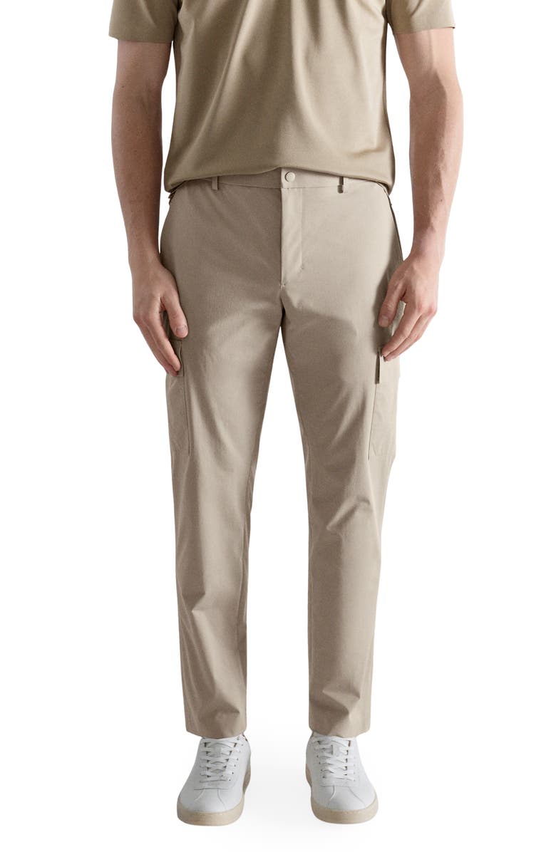 MANGO Slim Fit Comfort Stretch Water Repellent Cargo Pants, Main, color, Beige