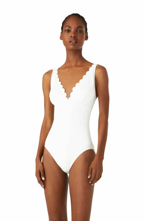 Kate Spade New York Plunge One Piece Swimsuit in Ivory at Nordstrom, Size X-Small