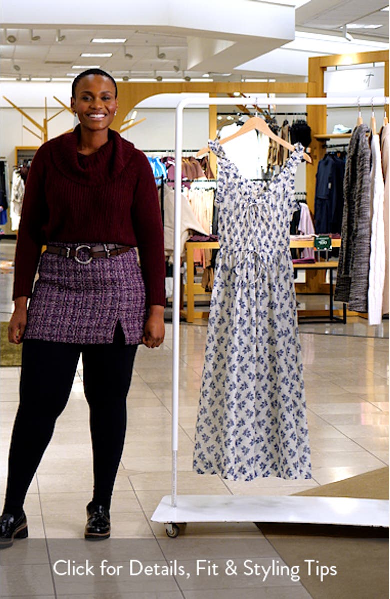 Emmaretta Floral Shirred Organic Cotton Voile Dress, sales video thumbnail