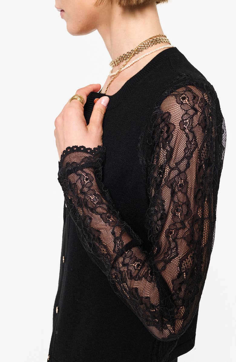 CAMI NYC Frederica Lace Sleeve Cardigan, Alternate, color, 