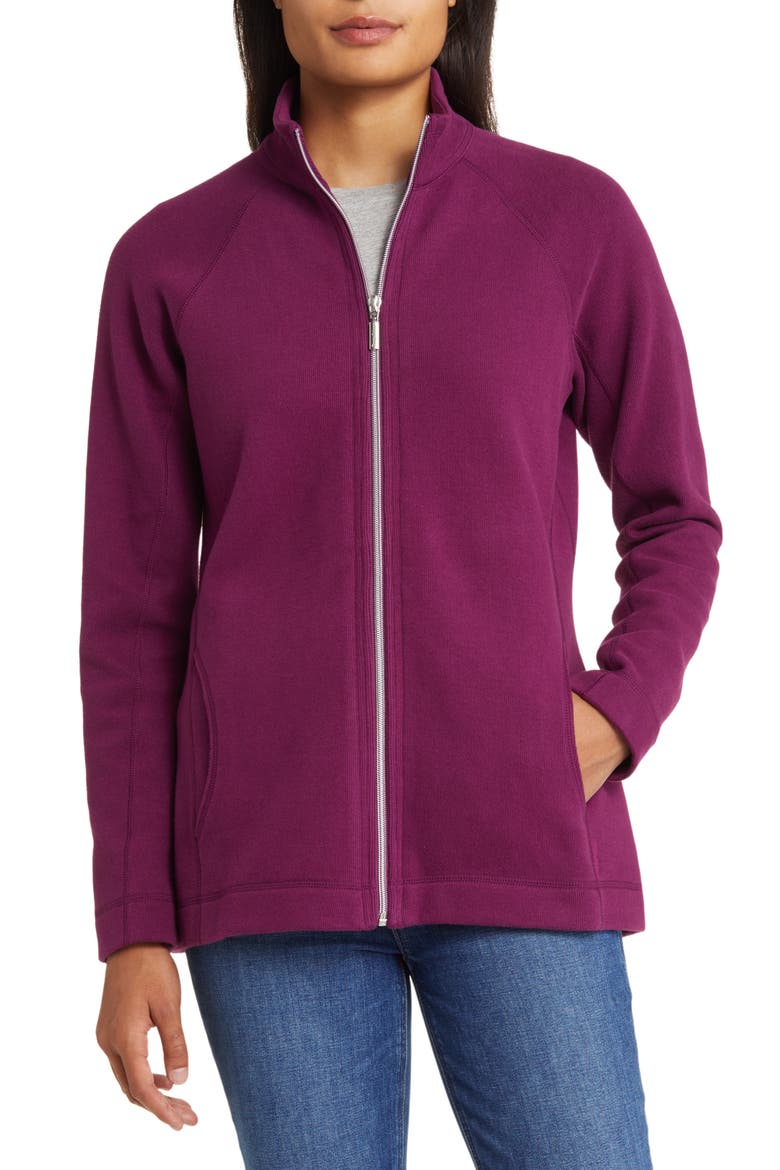 New Aruba Zip-Up Stretch Cotton Jacket, Alternate, color, DARK PURPLE