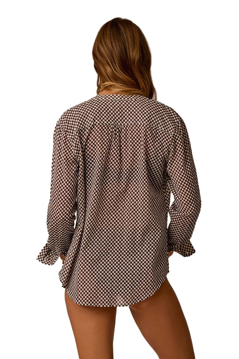 Dylan Gauze Tunic, Alternate, color, Coco Check