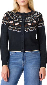 Scotch & Soda Border Detail Crewneck Cardigan
