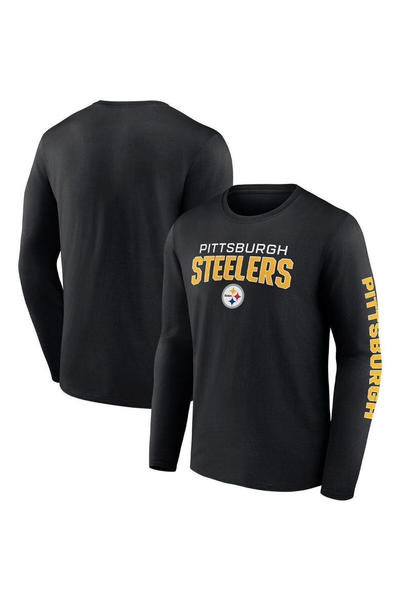 Men's Fanatics Branded Black Pittsburgh Steelers Go the Distance Long Sleeve T-Shirt, Main, color, Black