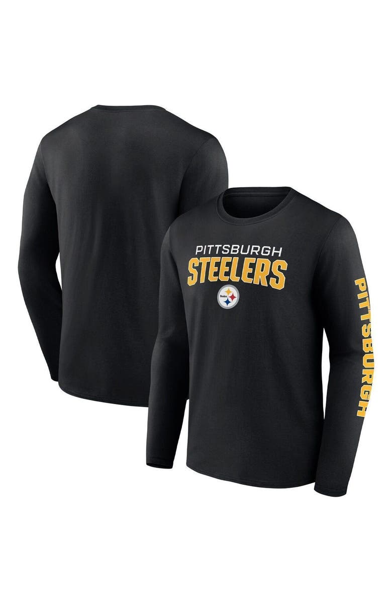 FANATICS Men's Fanatics Branded Black Pittsburgh Steelers Go the Distance Long Sleeve T-Shirt, Main, color, 