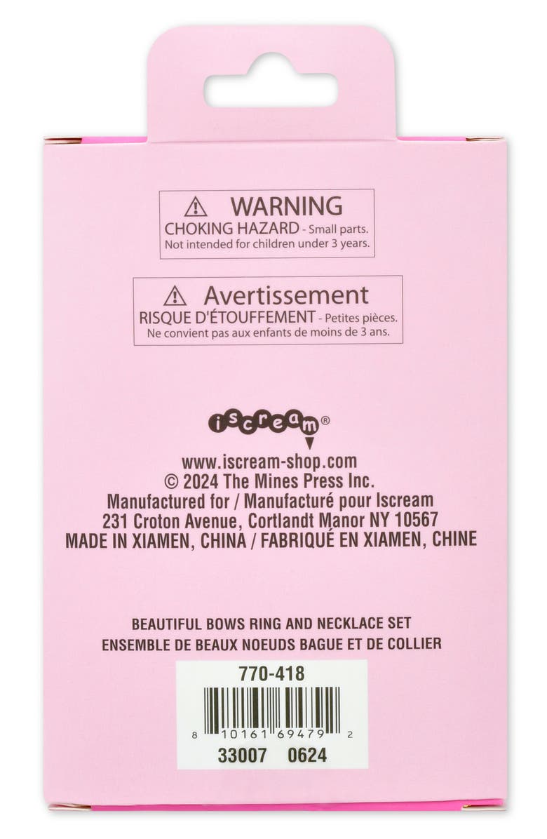 Iscream Beautiful Bows Ring & Necklace Set, Alternate, color, Gold