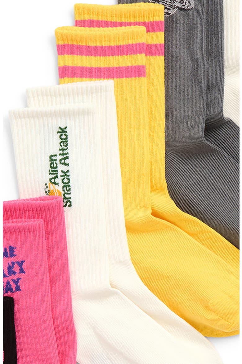 Kids' Assorted 7-Pack Alien Crew Socks, Alternate, color, MULTI