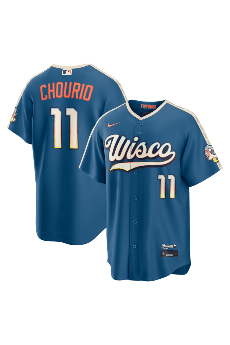 Men's Nike Jackson Chourio Mineral Blue Milwaukee Brewers 2026 City Connect Stadium Jersey, Main, color, Mineral Blue