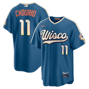 Nike Men's Nike Jackson Chourio Mineral Blue Milwaukee Brewers 2026 City Connect Stadium Jersey