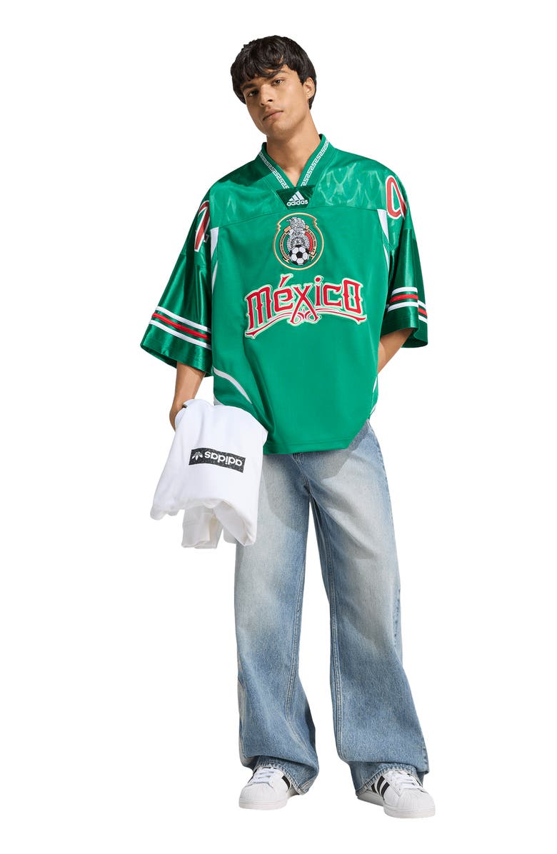adidas Mexico Oversize Jersey, Alternate, color, Bold Green/White/Better Scarlet