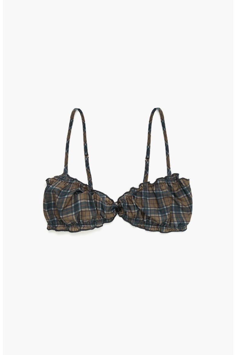 Plaid Bralette, Main, color, Dark Green Plaid
