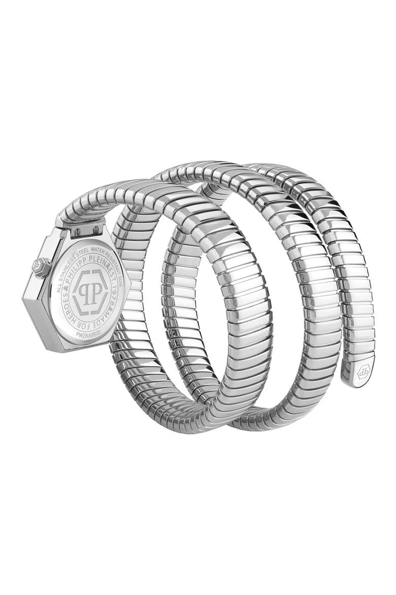 $nake Hexagon Crystal Bracelet Watch, 28mm, Alternate, color, STAINLESS STEEL