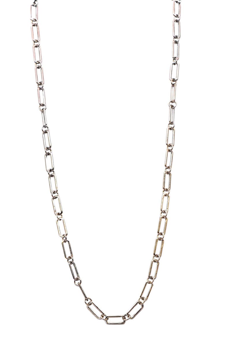 Romero Sterling Silver Paperclip Chain Necklace, Main, color, SILVER