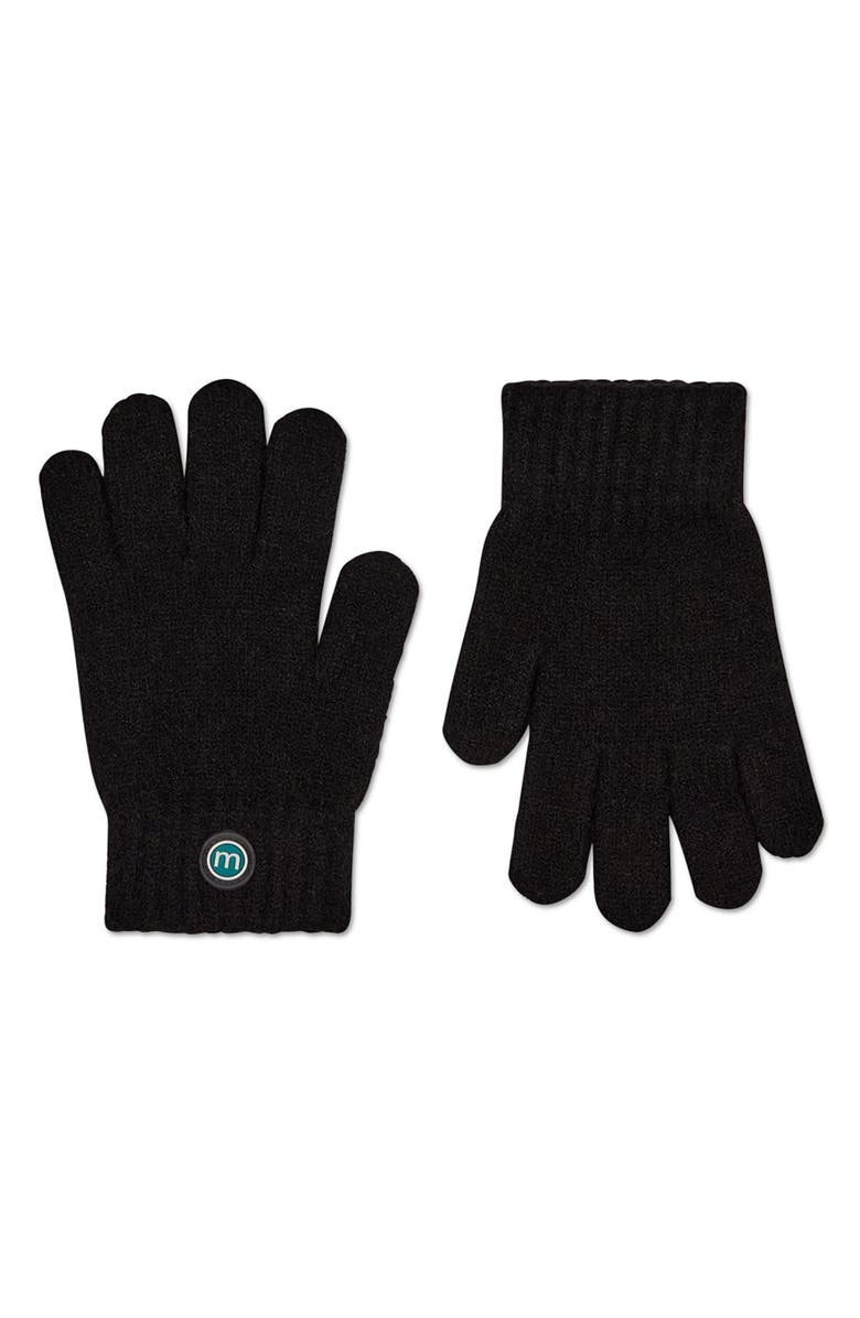 MeMoi Kids' Knit in Bow Gloves, Main, color, Black