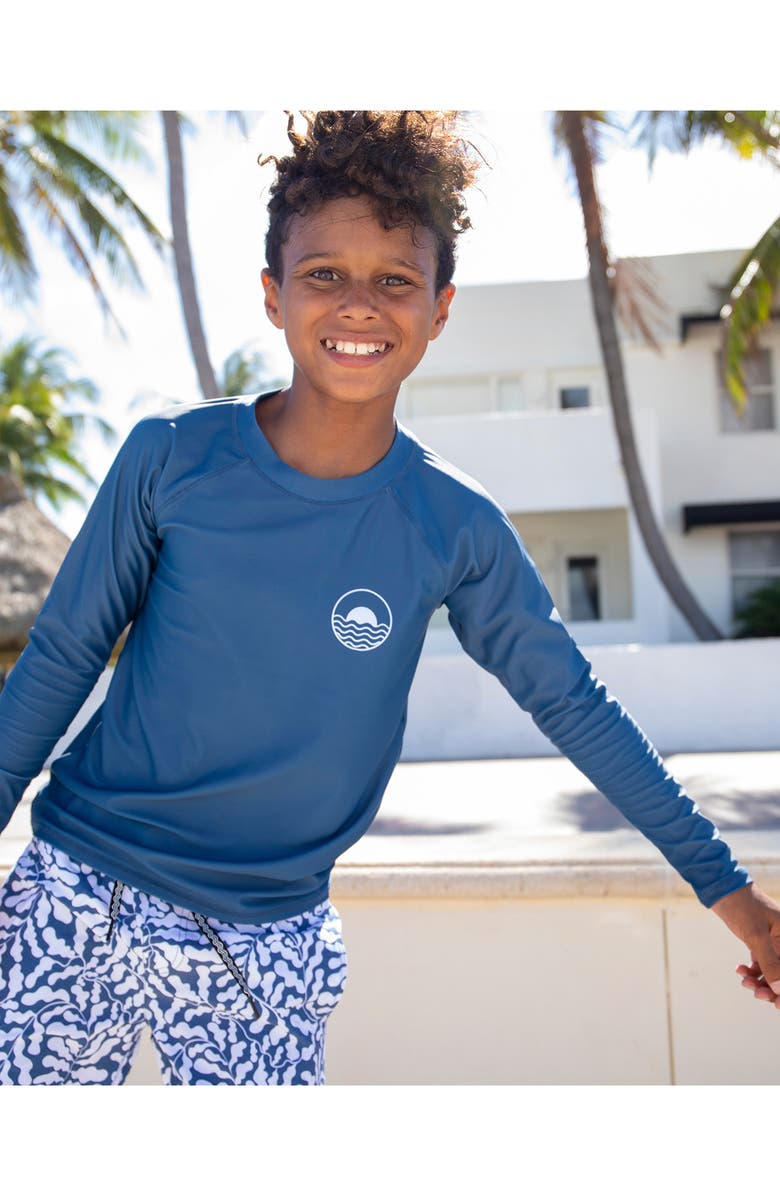 Feather 4 Arrow Kelp Swim Trunks, Alternate, color, 