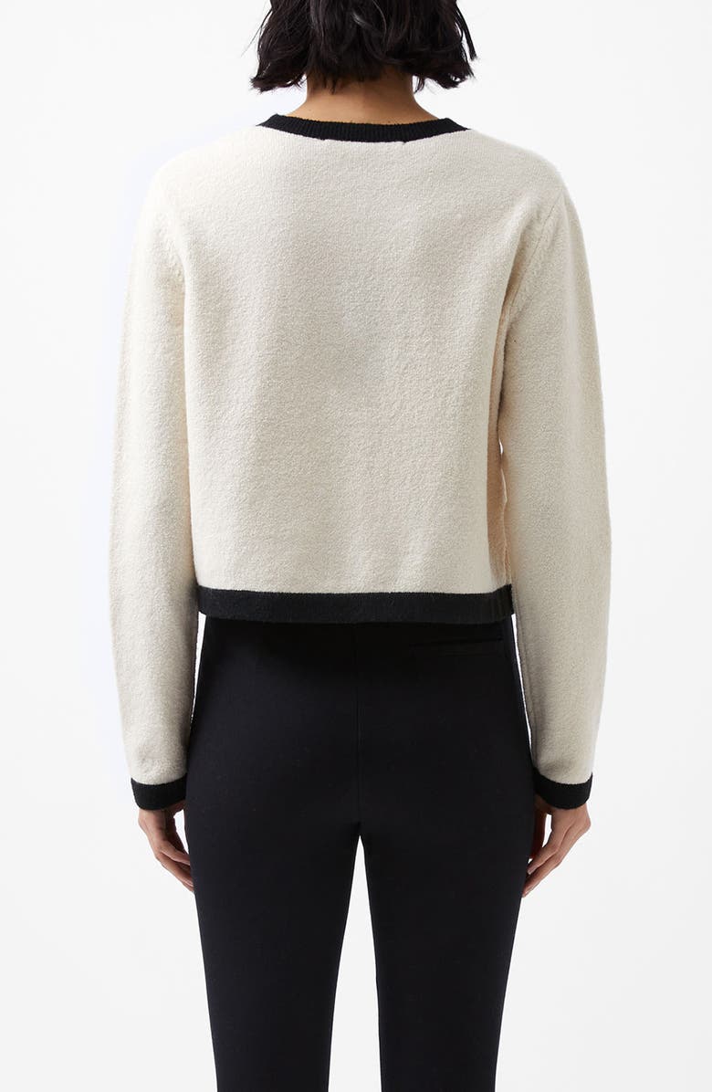 French Connection Vhari Contrast Trim Cardigan, Alternate, color, Clssic Cream Black