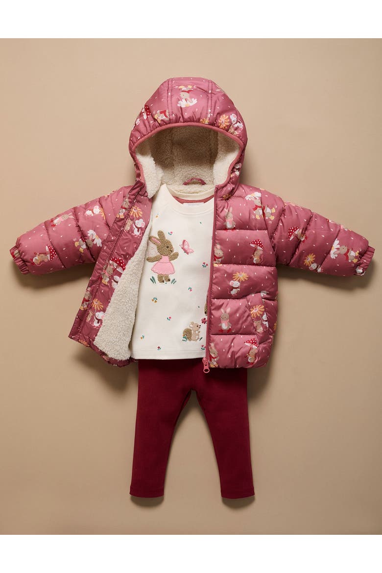Baby Girl's Shearling Lined Puffer Jacket, Alternate, color, Umbrella Print