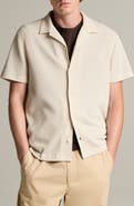 Vince Macro Cotton Blend Waffle Button-Up Shirt