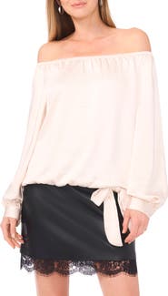 Vince Camuto Off the Shoulder Satin Top
