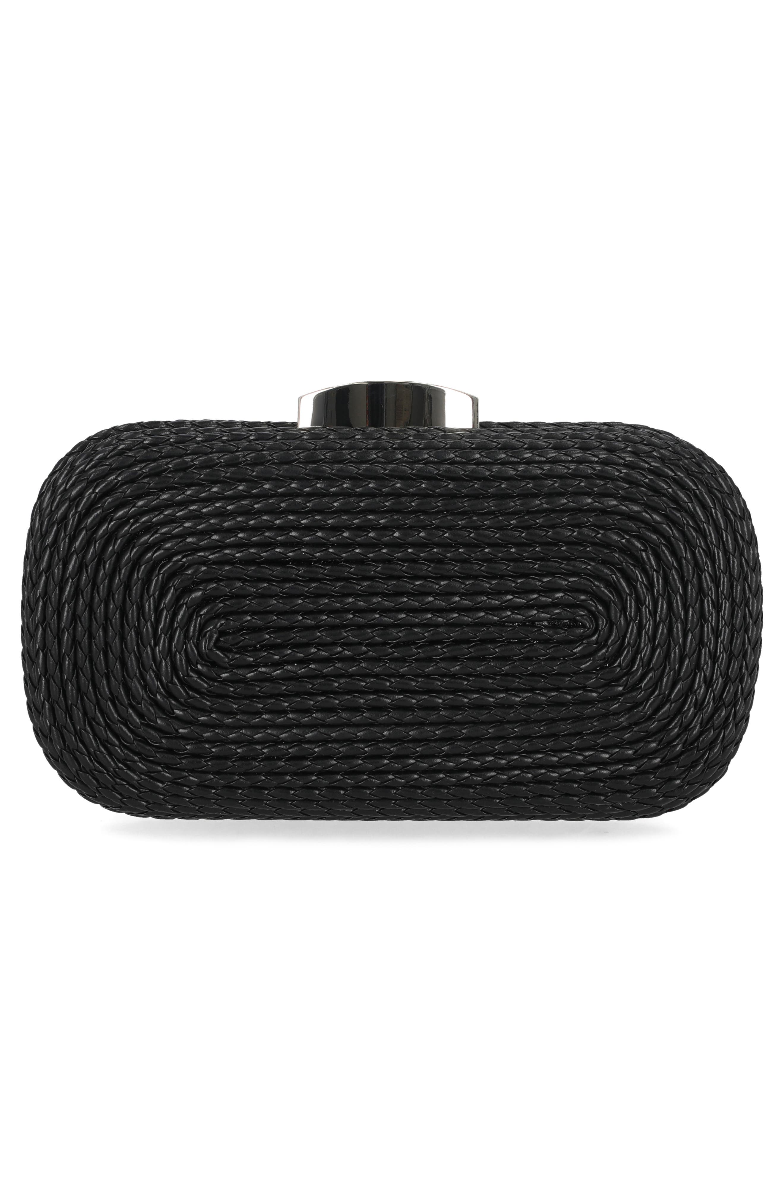 Jessica McClintock Twisted Rope Miniaudere, Alternate, color, Black