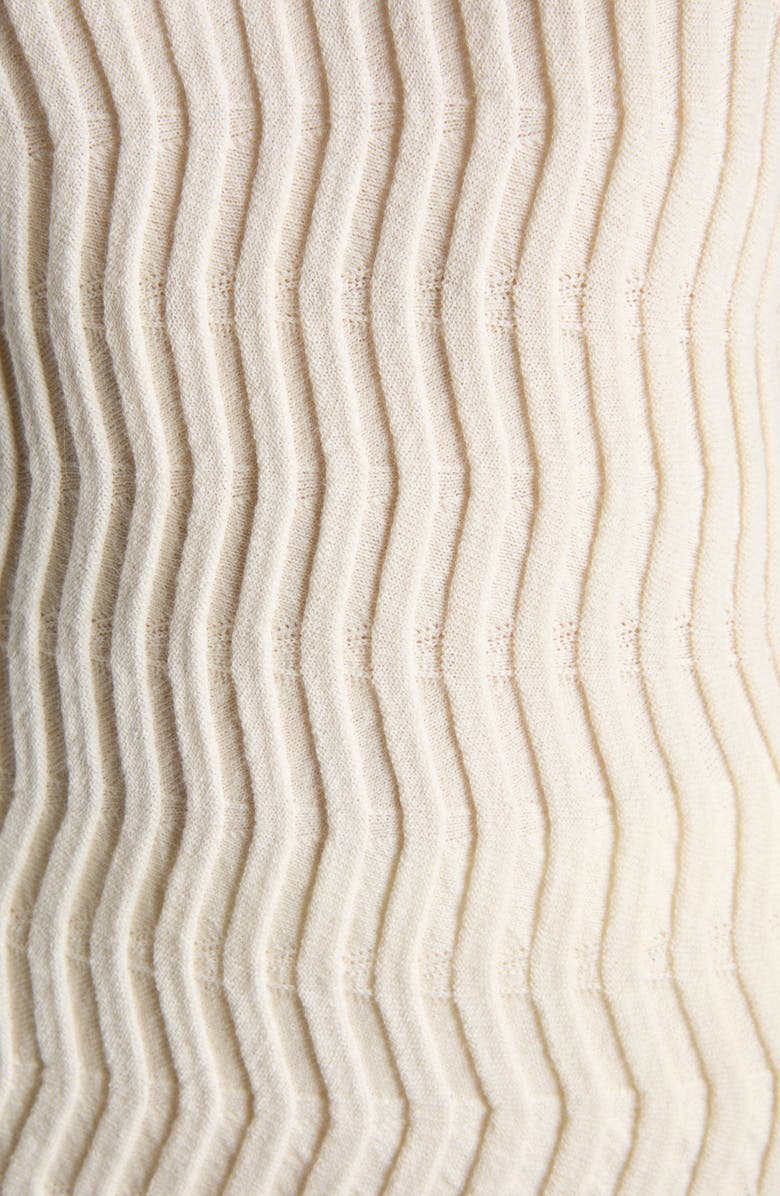 Bottega Veneta Wavy Rib Wool Polo Sweater, Alternate, color, 