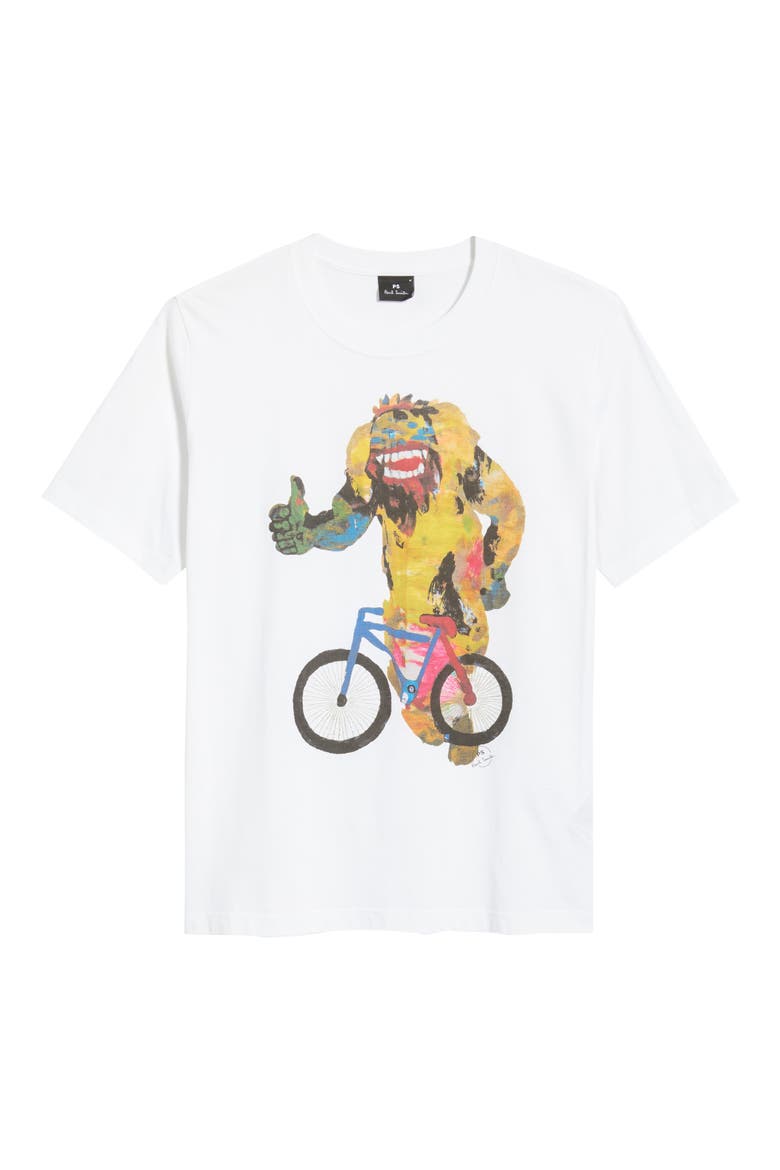 Regular Fit Bike Monster Organic Cotton Graphic T-Shirt, Alternate, color, WHITE