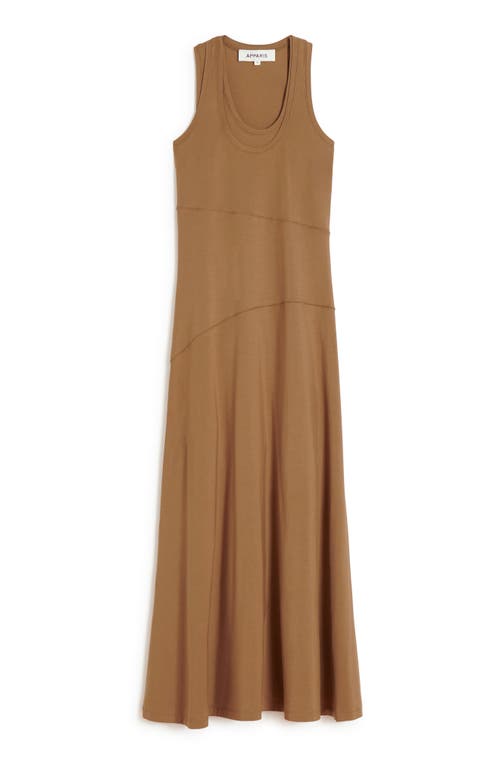 Apparis Lynn Tank Maxi Dress In Saddle Brown