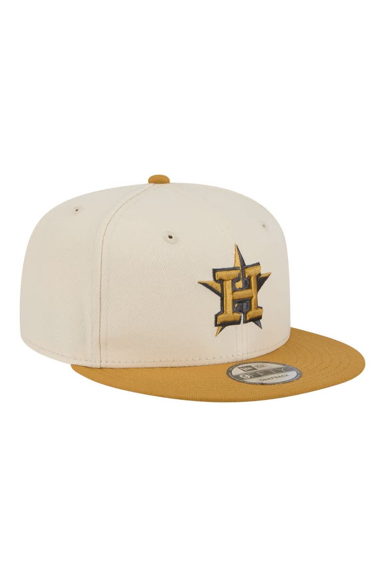 Men's New Era Light Beige/Khaki Houston Astros Two-Tone Color Pack 9FIFTY Snapback Hat, Alternate, color, Light Beige