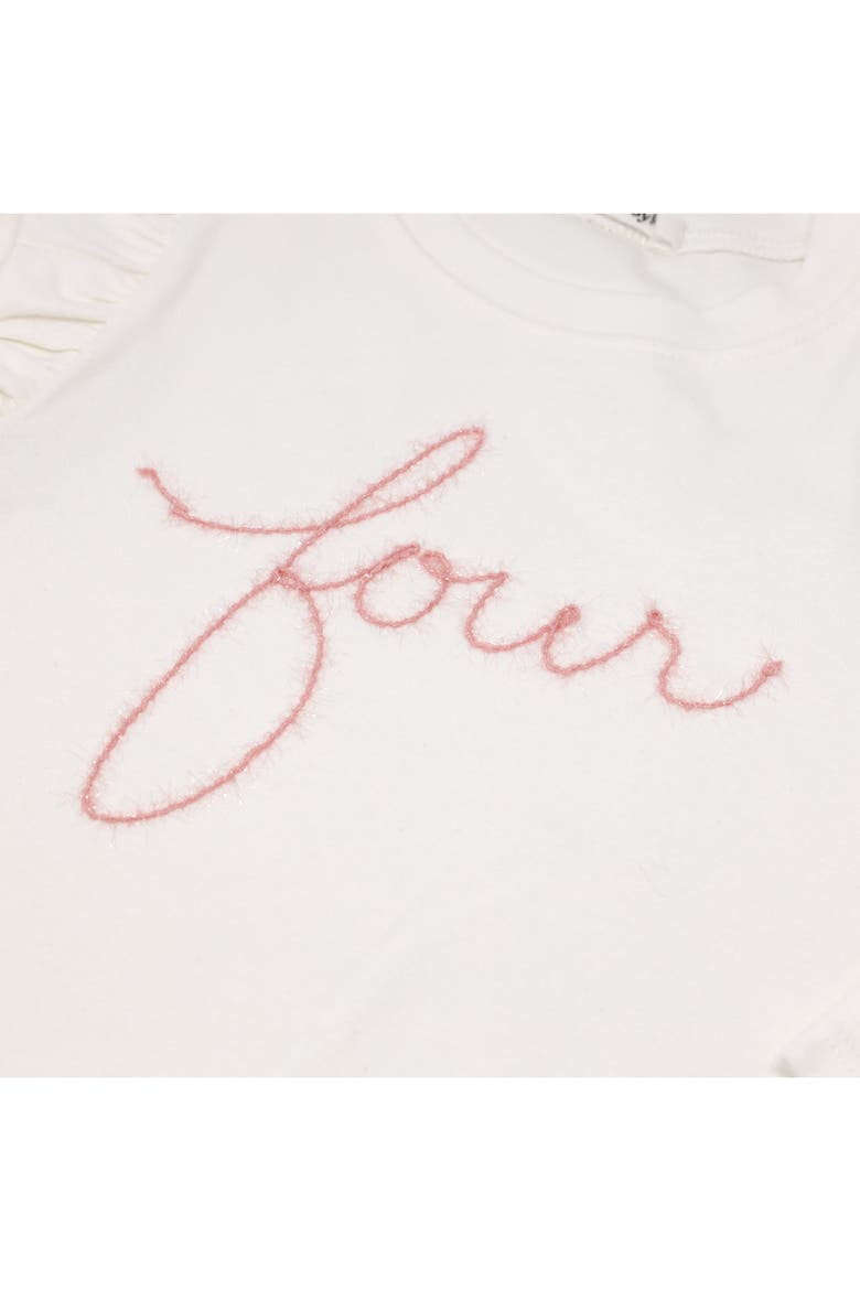 "four" Pink Eyelash Millie Long Sleeve Tee, Alternate, color, Cream
