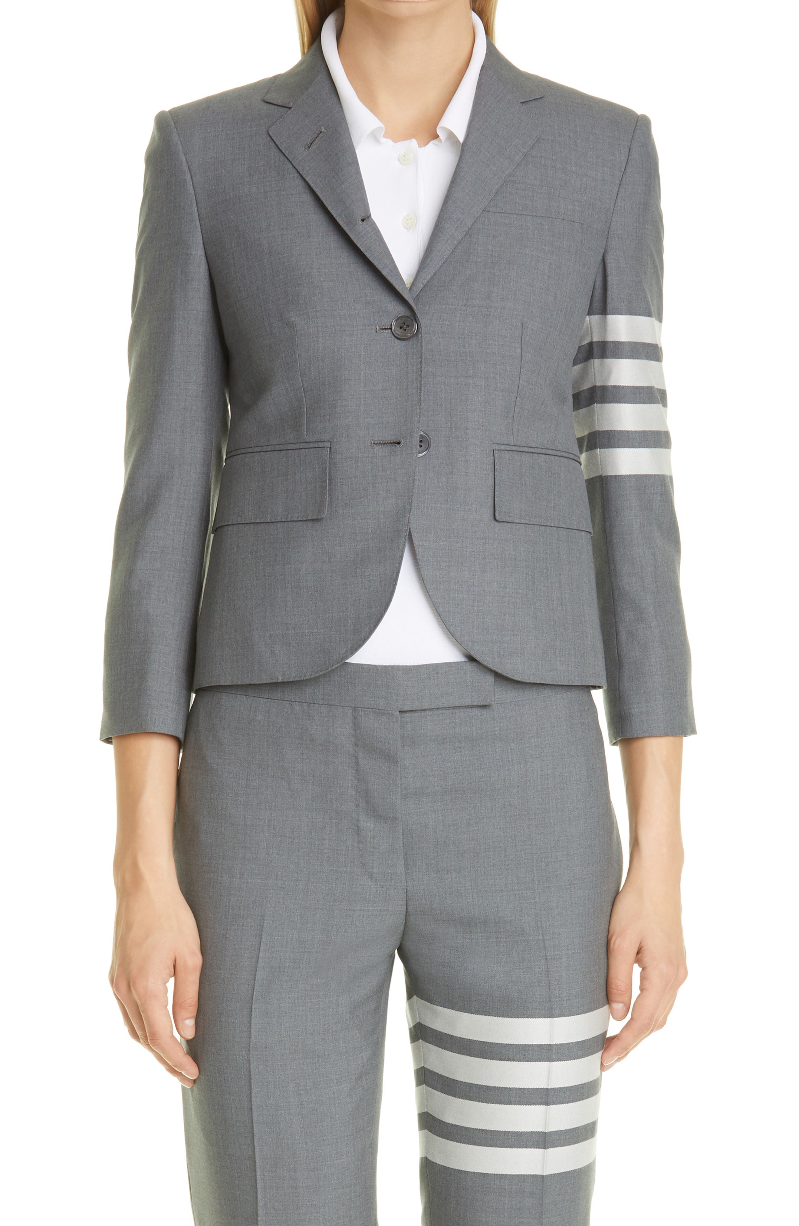 Stripe High Armhole Wool Sport Coat