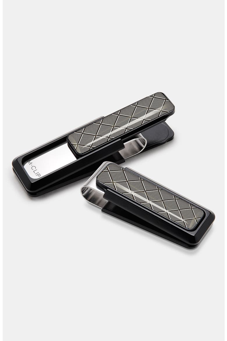 Ultralight Money Clip, Main, color, BLACK/ HERRINGBONE