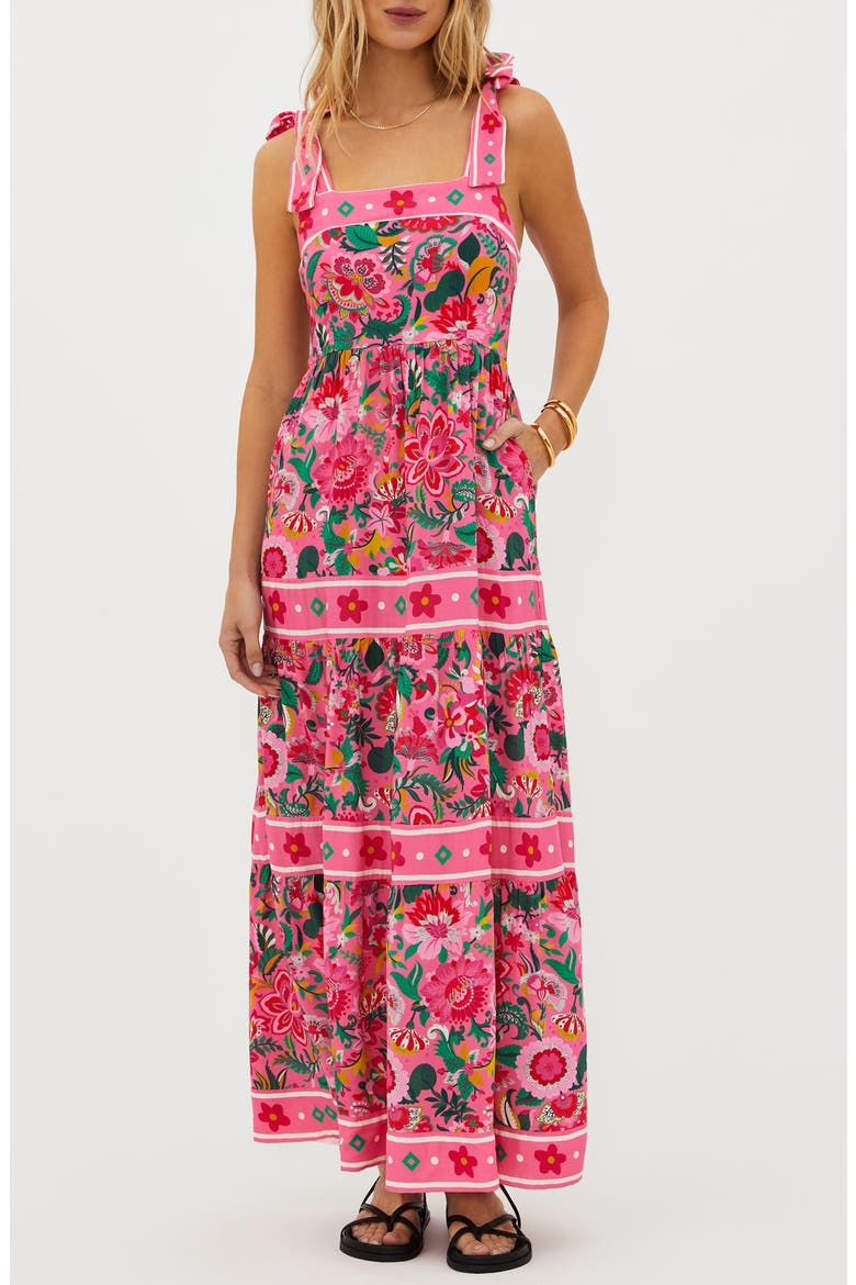 Floral Print Cover-Up Maxi Sundress, Main, color, PASSION FLOR