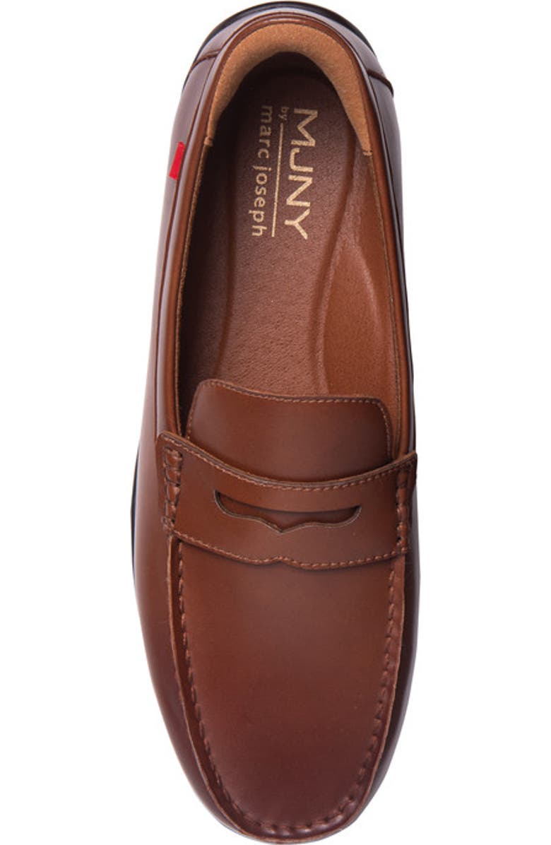 Marc Joseph New York John Street Hands Free Technology Leather Penny Loafer, Alternate, color, Cognac Napa Leather