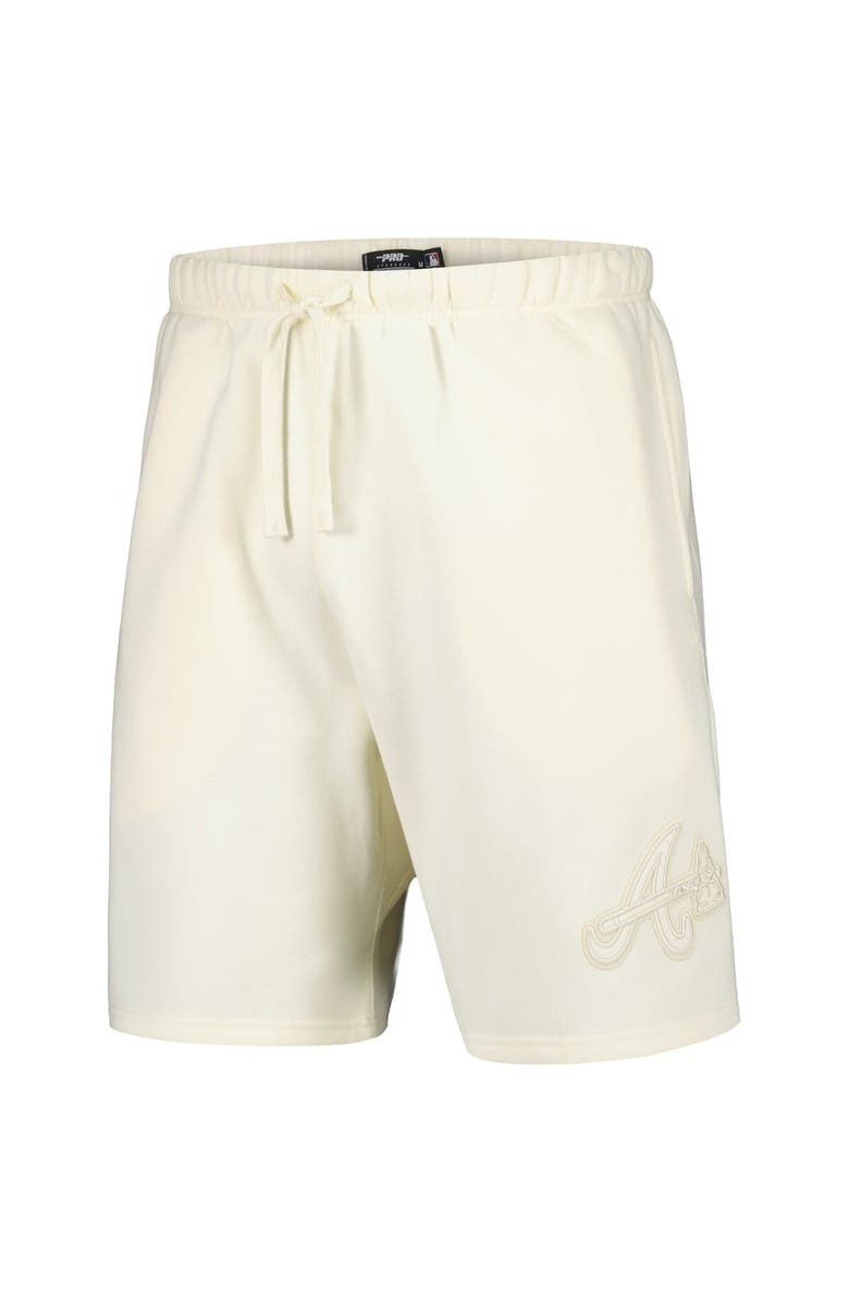 PRO STANDARD Men's Pro Standard Cream Atlanta Braves Neutral Fleece Shorts, Alternate, color, 