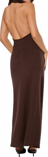 Open Back Halter Maxi Dress