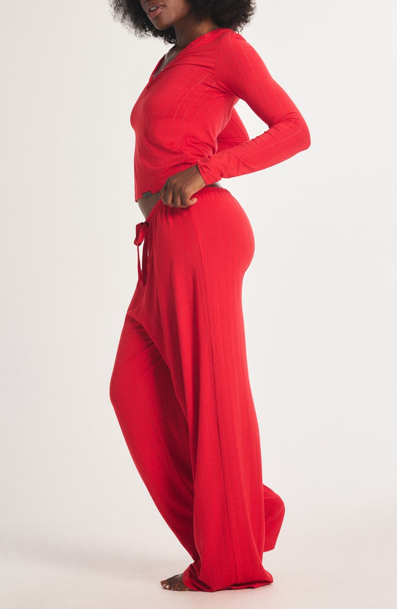 SAVAGE X FENTY Sleek Stitch Sleep Pants, Alternate, color, Timeless Red