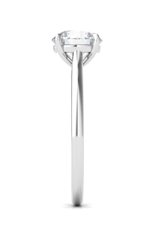 Hautecarat 18k White Gold Round Cut Lab Created Diamond Engagement Ring In 18k White Gold