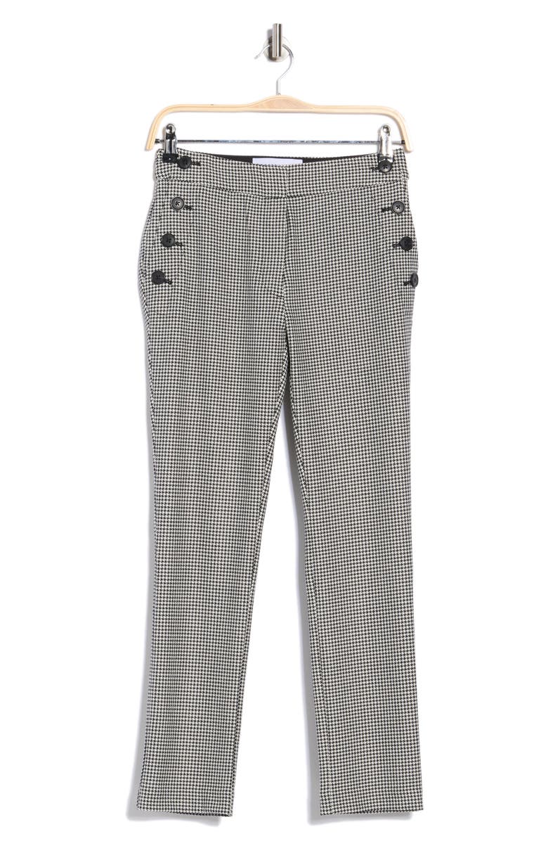 Derek Lam 10 Crosby Kelis Houndstooth Sailor Pants, Main, color, Black/ White
