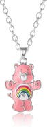 Care Bears Silver Flash-Plated 3D Pendant Necklace with Crystal Accent, 16"+2"