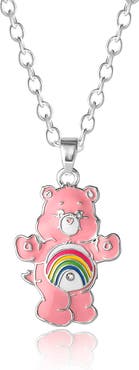 Care Bears Silver Flash-Plated 3D Pendant Necklace with Crystal Accent, 16"+2"