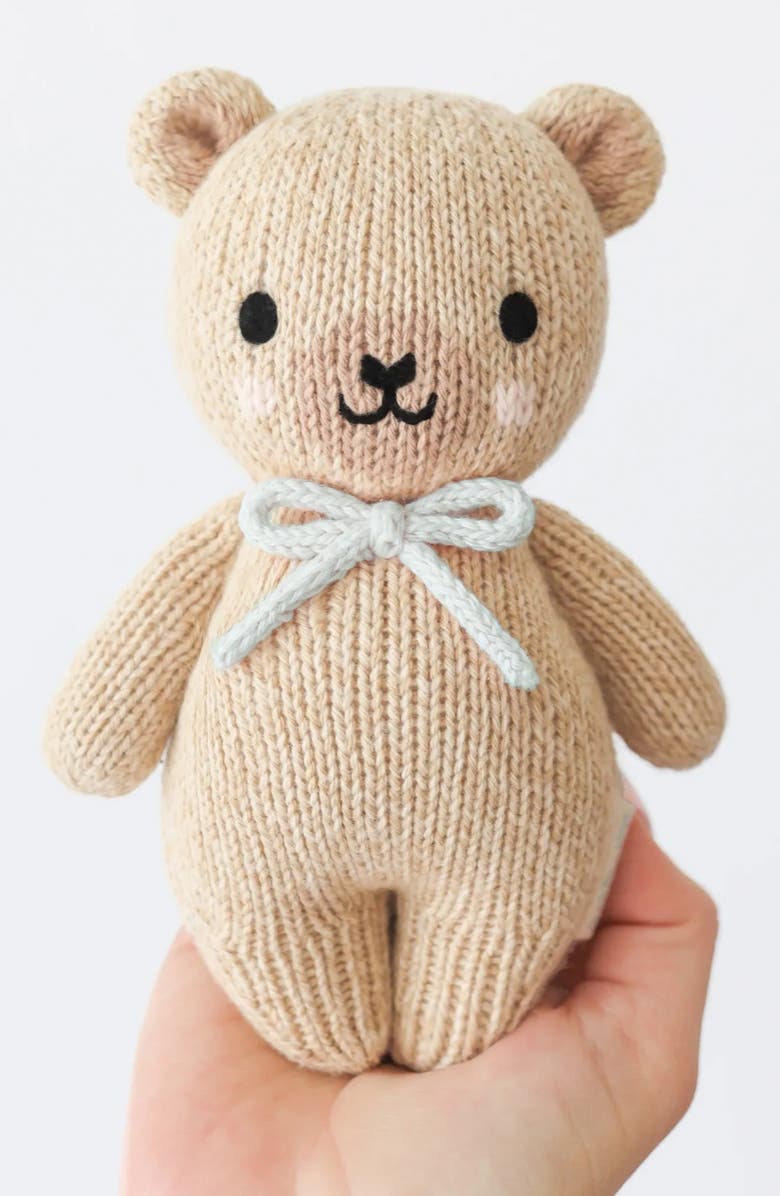cuddle+kind Baby Honey Bear Stuffed Animal, Alternate, color, Beige/ Blue