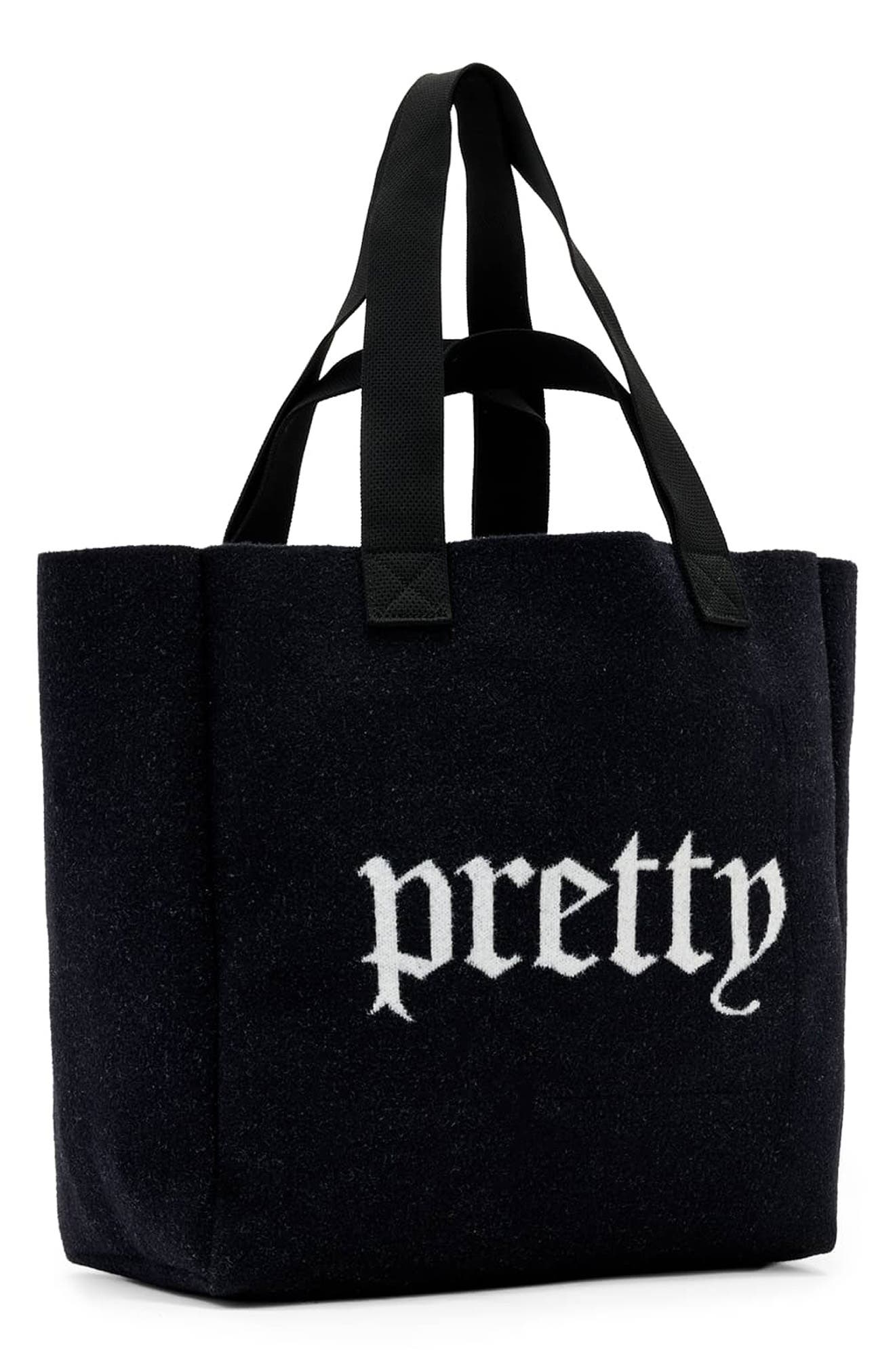 AllSaints Izzy Pretty & Punk Tote, Alternate, color, Black