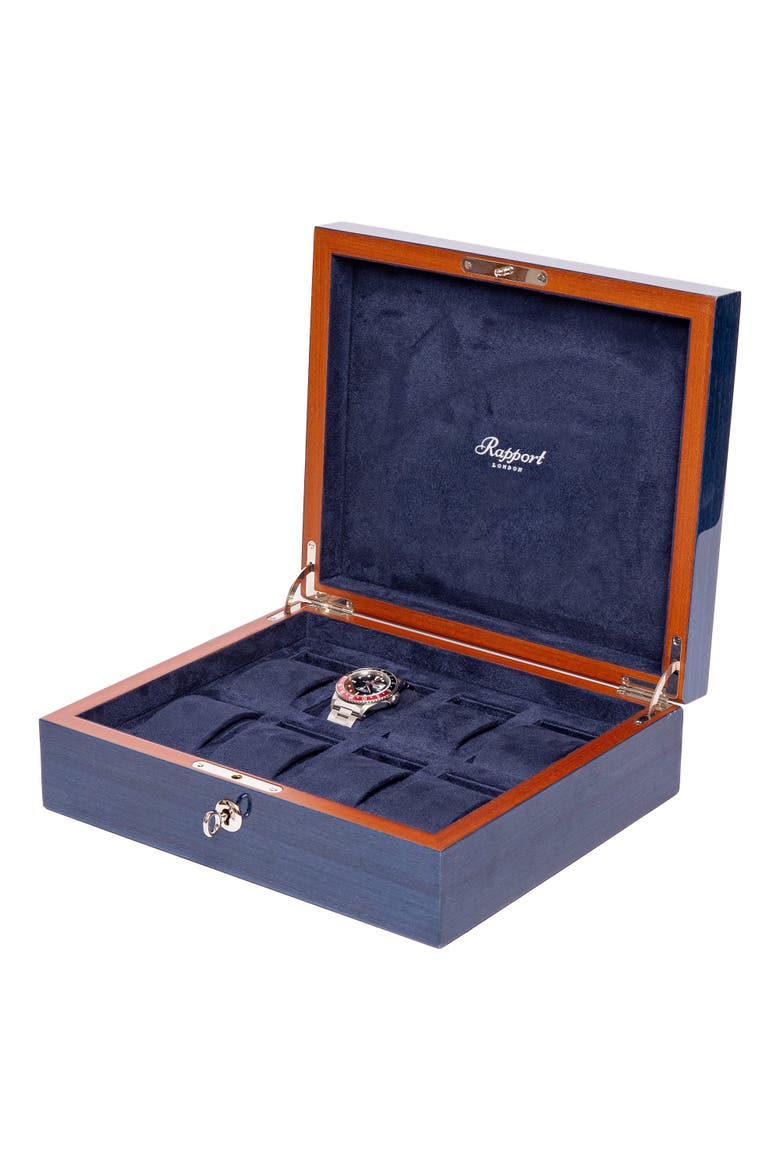 HERITAGE EIGHT WATCH BOX, Alternate, color, Navy
