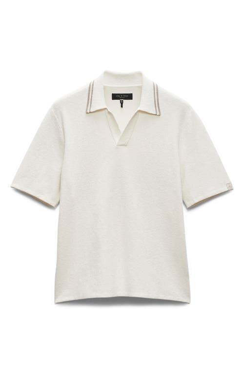 Rag & Bone Classic Cotton Slub Jersey Polo In Ivory
