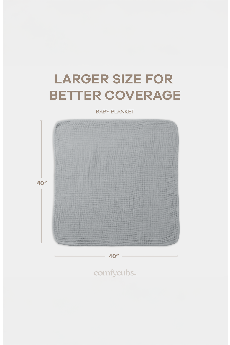 Baby Muslin Blanket, Alternate, color, Heather Blue