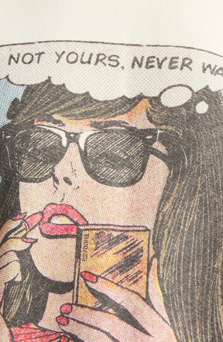 Re/Done Not Yours Graphic Sweatshirt, Alternate, color, Vintage White