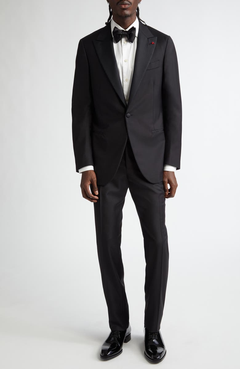 ISAIA Sanita Wool Tuxedo, Main, color, Black