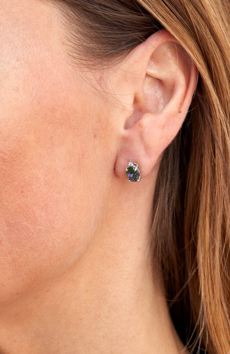 SAVVY CIE JEWELS Mystic Topaz & CZ Stud Earrings, Alternate, color, Topaz